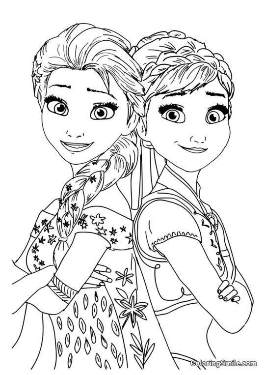 Elsa a Anna Elsa a Anna - Omalovánka