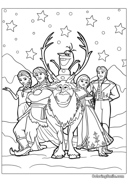 Postavy z Ledového srdce Postavy z Ledového srdce - Omalovánka