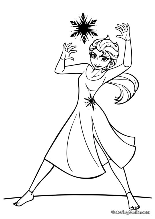 Elsa a sněhová vločka Elsa a sněhová vločka - Omalovánka