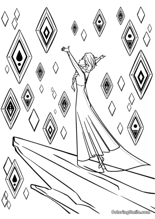 Elsa a elementární krystaly Elsa a elementární krystaly - Omalovánka