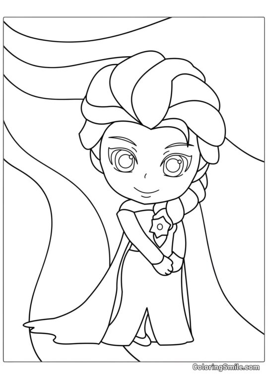 Disney Chibi Elsa Disney Chibi Elsa - Omalovánka