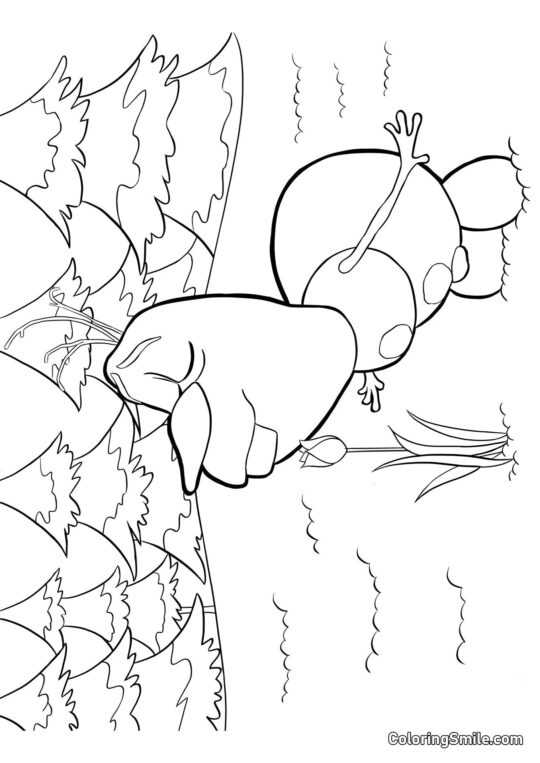 Olaf čichá k květině Olaf čichá k květině - Omalovánka