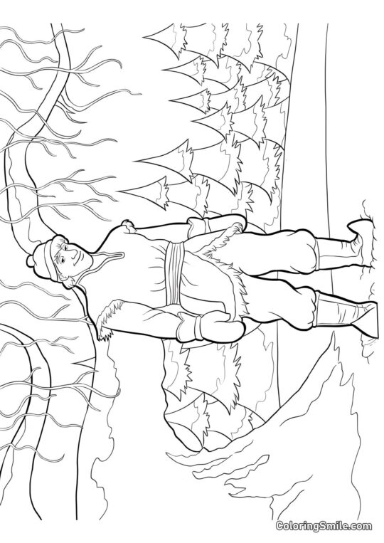 Kristoff v lese Kristoff v lese - Omalovánka