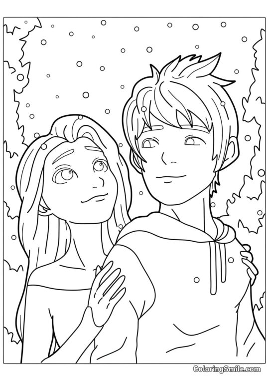 Elsa a Ledový Jack Elsa a Ledový Jack - Omalovánka